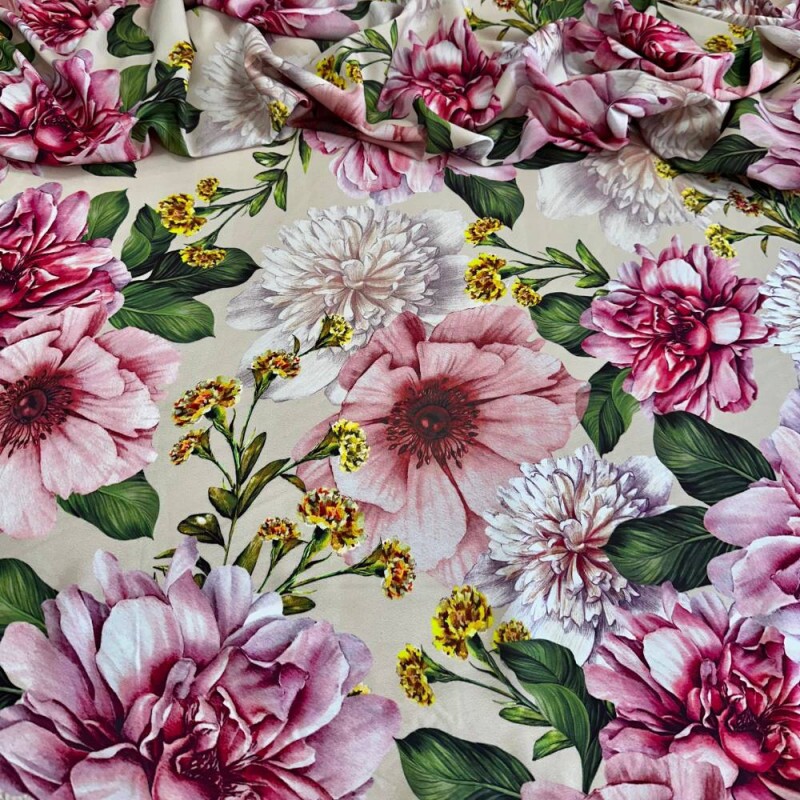 Tecido Estampado Viscoseda rosas 3 - Atacado