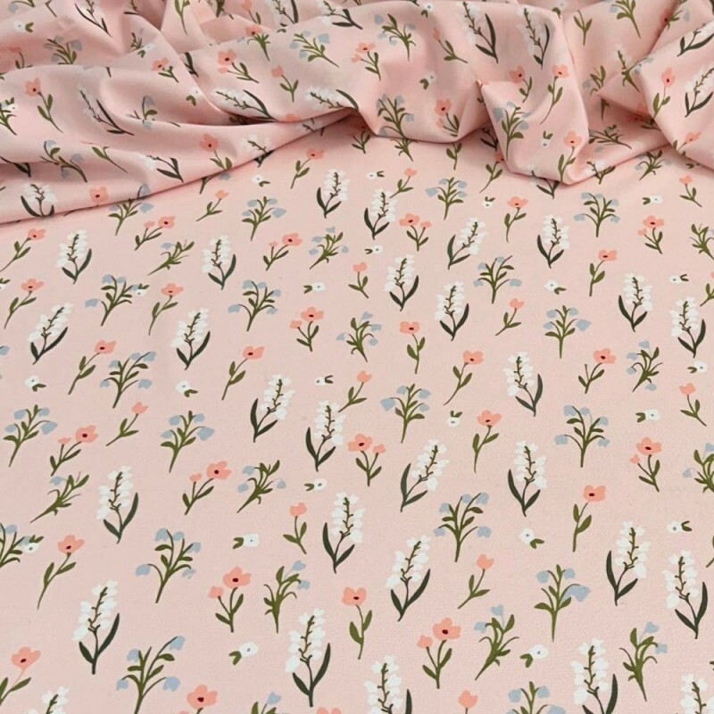Tecido Estampado Viscoseda galhos de flores - Atacado