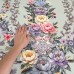 Tecido Estampado Viscoseda barrado floral perfeito - Atacado