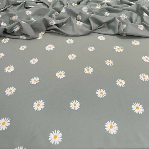 Tecido Estampado Viscoseda flores margaridas - Atacado
