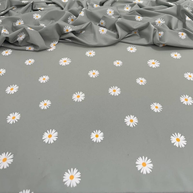Tecido Estampado Viscoseda flores margaridas - Atacado