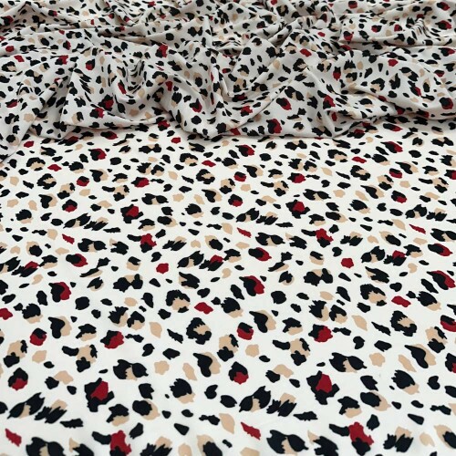 Tecido Estampado Viscoseda animal print pequeno - Atacado