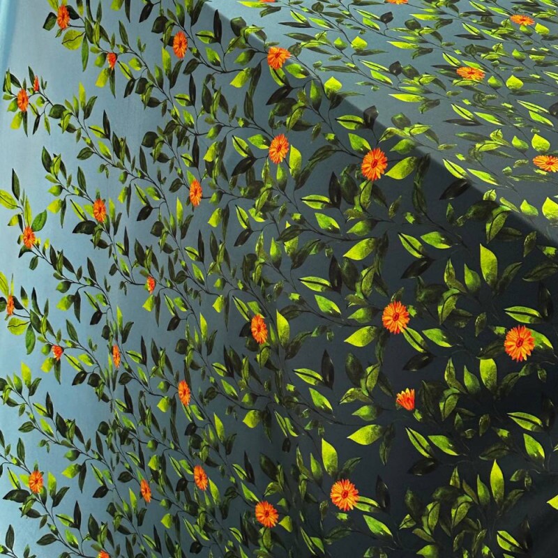 Tecido Estampado Viscoseda barrado floral 3 - Atacado