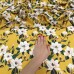 Tecido Estampado Viscoseda floral amarelo mostarda  - Atacado