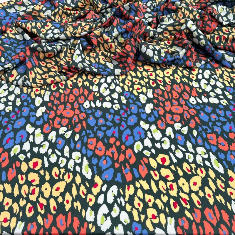 Tecido Estampado Viscoseda animal print colors 3 - Atacado