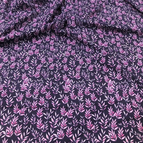 Tecido Estampado Viscoseda flor liberty roxa - Atacado