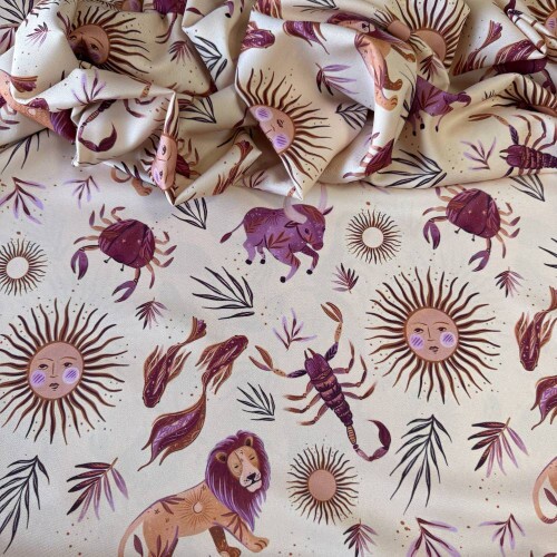 Tecido Estampado Viscoseda Signos - Atacado