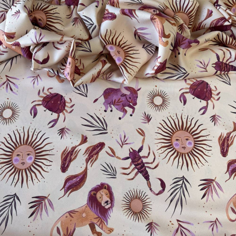 Tecido Estampado Viscoseda Signos - Atacado