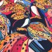 Tecido Estampado Crepe Evolve tucanos e bananas - atacado