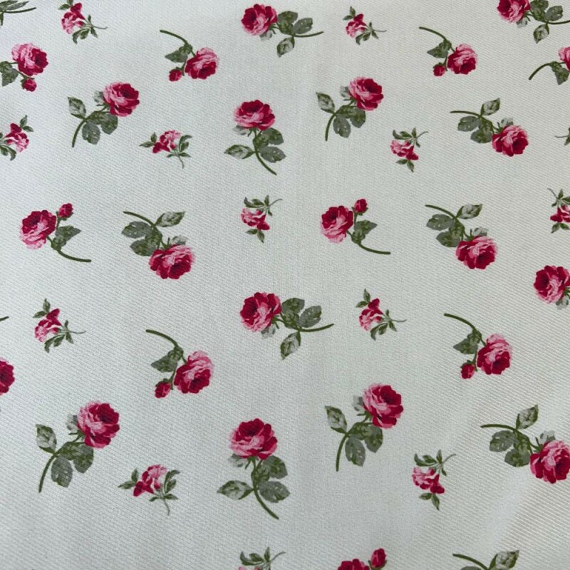 Tecido Estampado Crepe Evolve Rosas