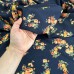 Tecido Estampado Crepe Evolve floral azul marinho