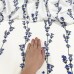 Tecido Estampado Crepe Evolve flores de lavanda - Atacado