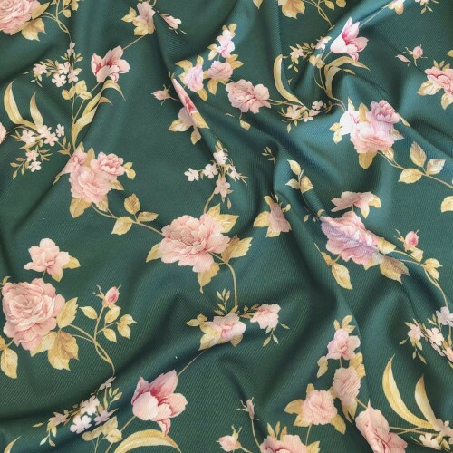 Tecido Estampado Crepe Evolve rosas 2