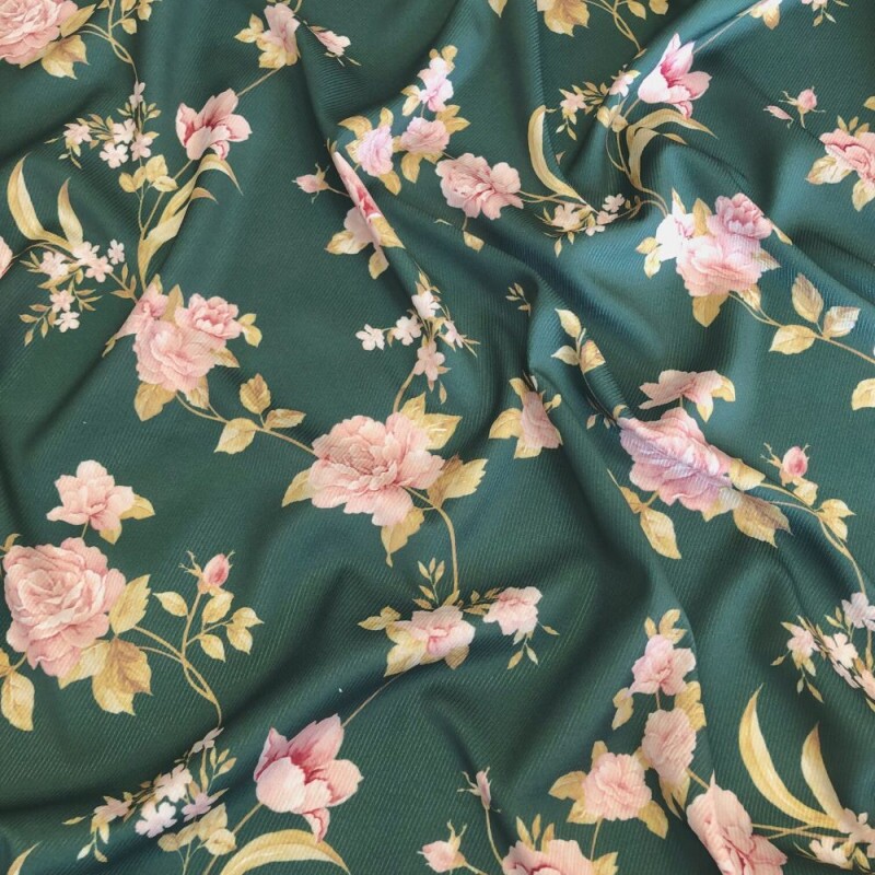 Tecido Estampado Crepe Evolve rosas 2