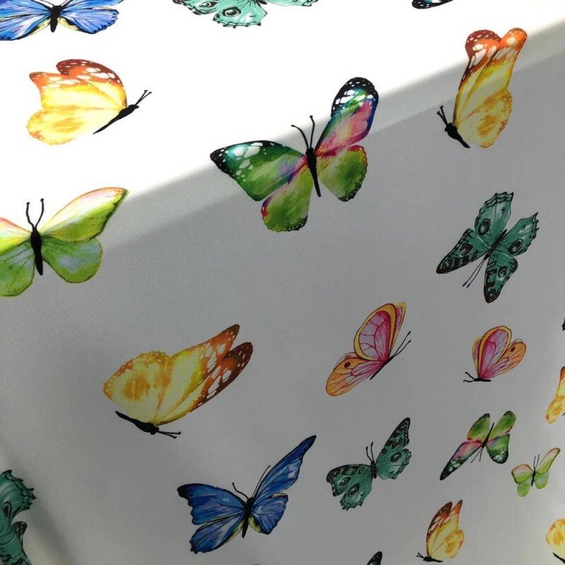 Tecido Estampado Crepe Evolve borboletas 